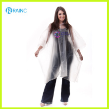 Poncho de lluvia transparente de PVC de lujo